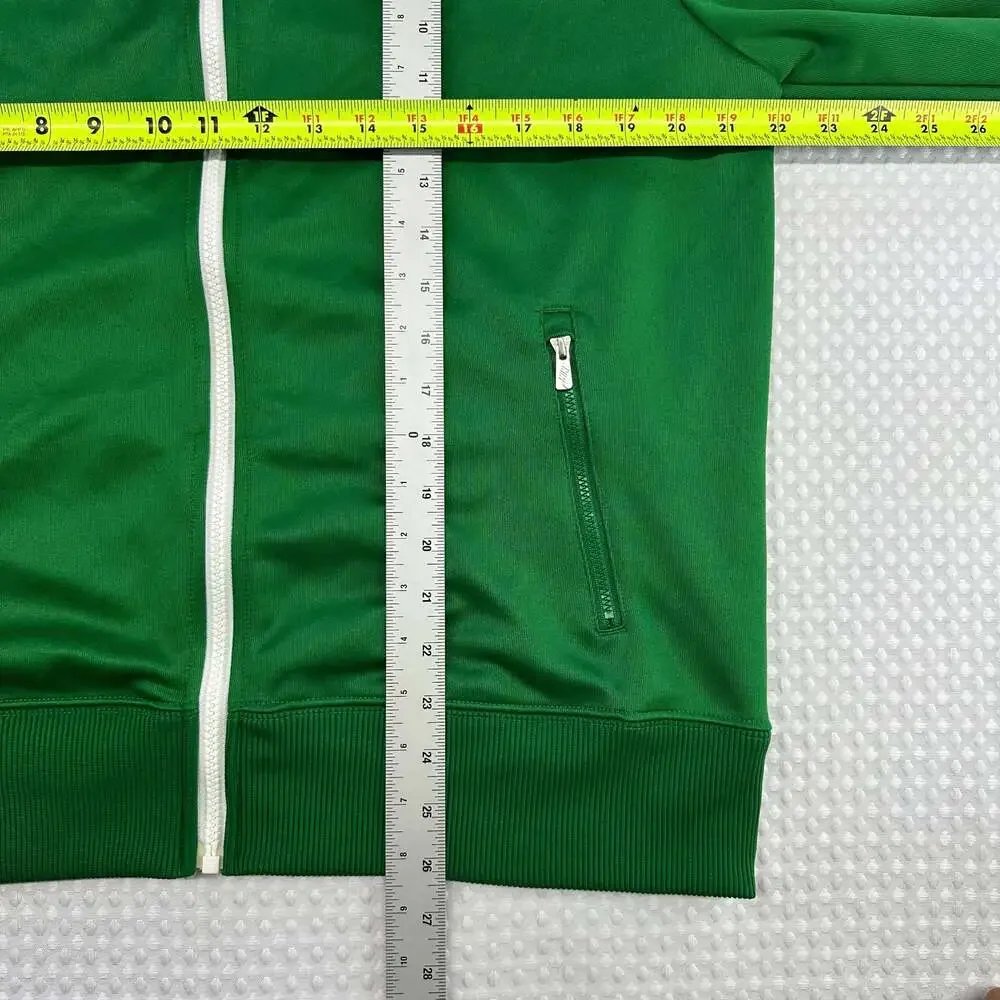 Nike Vintage Green White Piping Full Zip Track Jacket Sportswear Size Large